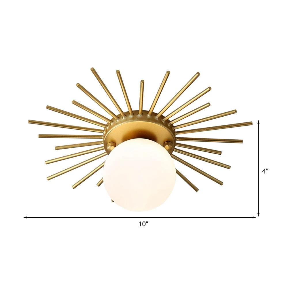 Golden Spherical Ceiling Lamp with Frosted Glass -  - #tag1#