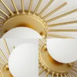 Golden Spherical Ceiling Lamp with Frosted Glass tag1