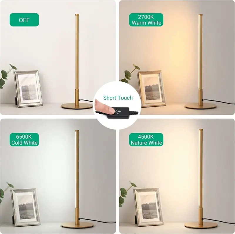 Golden Table Lamp with Minimalist Design tag1