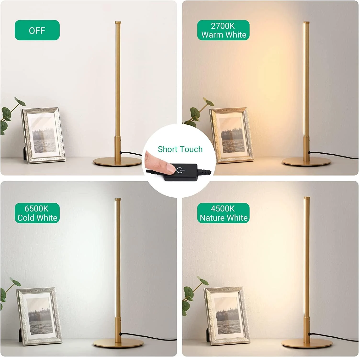 Golden Table Lamp with Minimalist Design -  - #tag1#