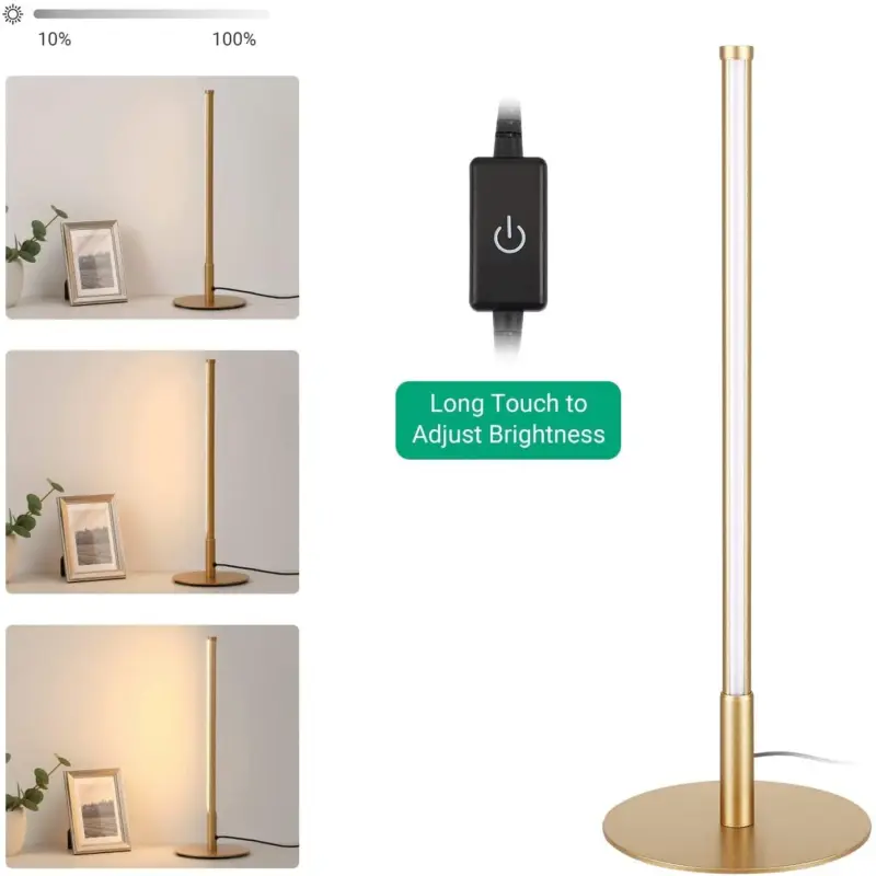 Golden Table Lamp with Minimalist Design tag1