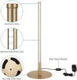 Golden Table Lamp with Minimalist Design tag1