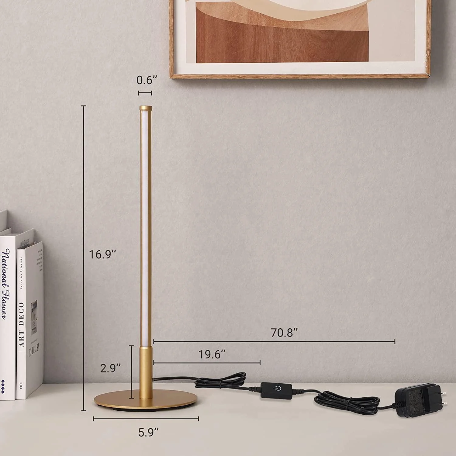 Golden Table Lamp with Minimalist Design -  - #tag1#