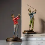Golf Swing European Resin Vintage Figurines Home Decoration Sculptures and Statues