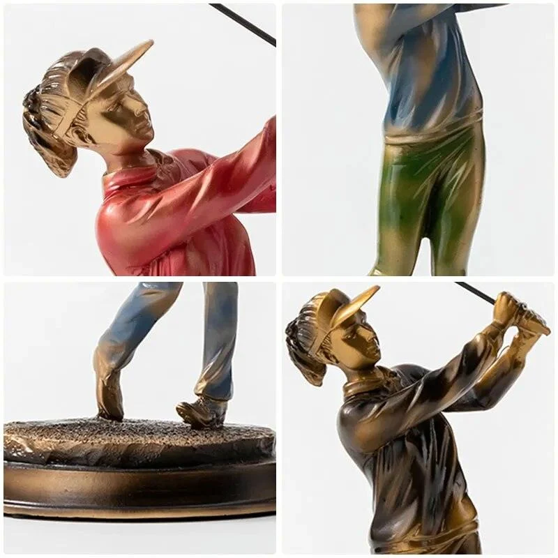 Golf Swing European Resin Vintage Figurines Home Decoration Sculptures and Statues -
