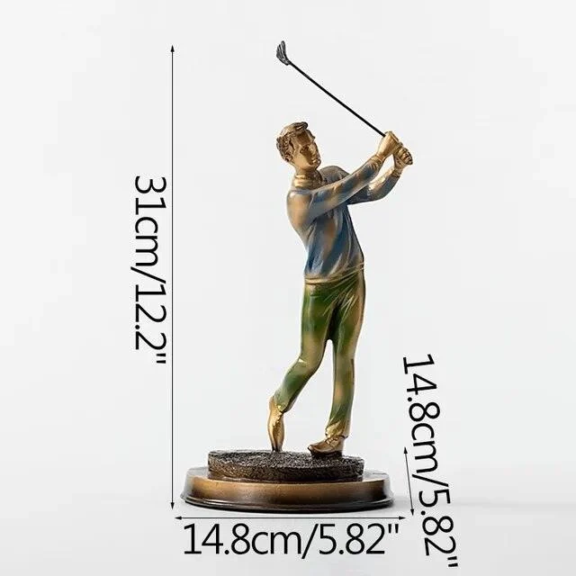 Golf Swing European Resin Vintage Figurines Home Decoration Sculptures and Statues -