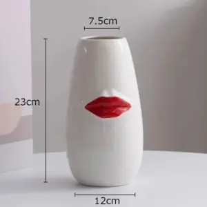 Gorgeous Red Lips Porcelain Vase