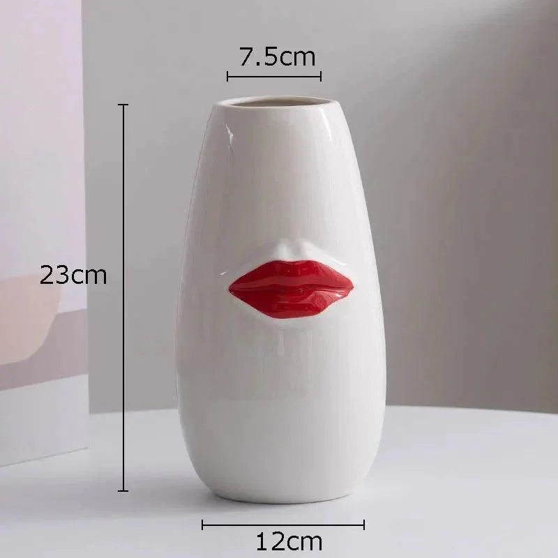 Gorgeous Red Lips Porcelain Vase -  - #tag1#