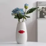 Gorgeous Red Lips Porcelain Vase tag1