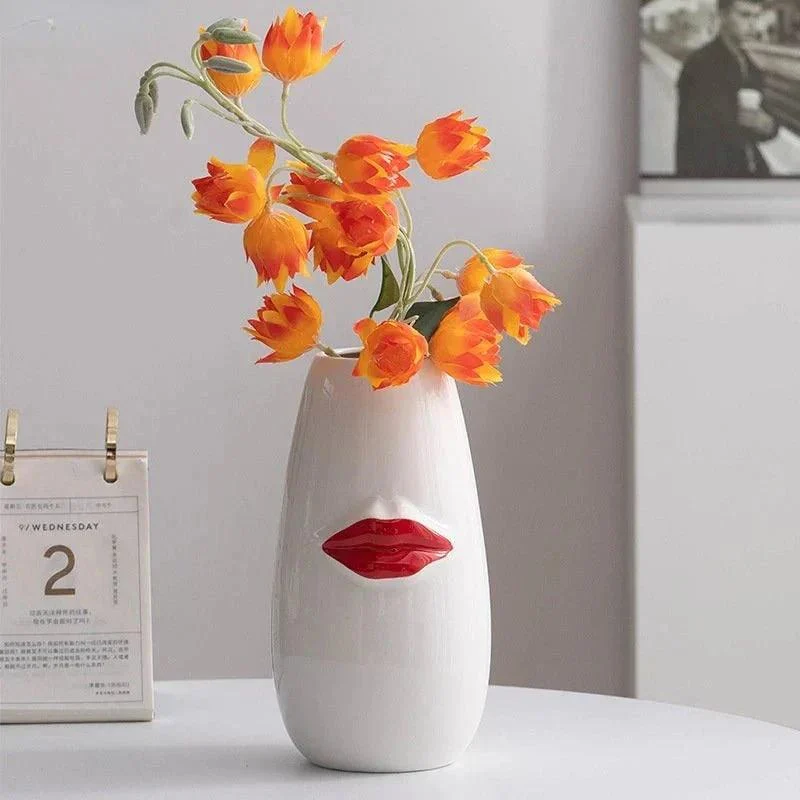 Gorgeous Red Lips Porcelain Vase -  - #tag1#