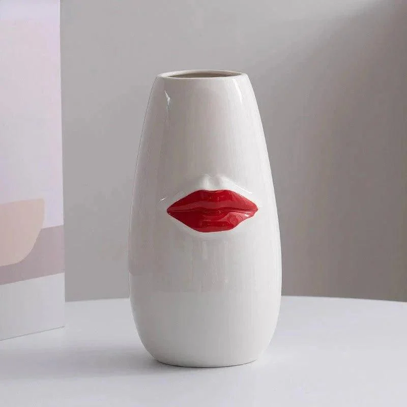 Gorgeous Red Lips Porcelain Vase -  - #tag1#