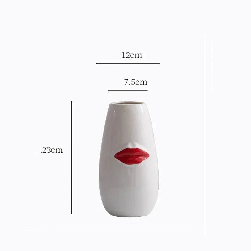 Gorgeous Red Lips Porcelain Vase -  - #tag1#