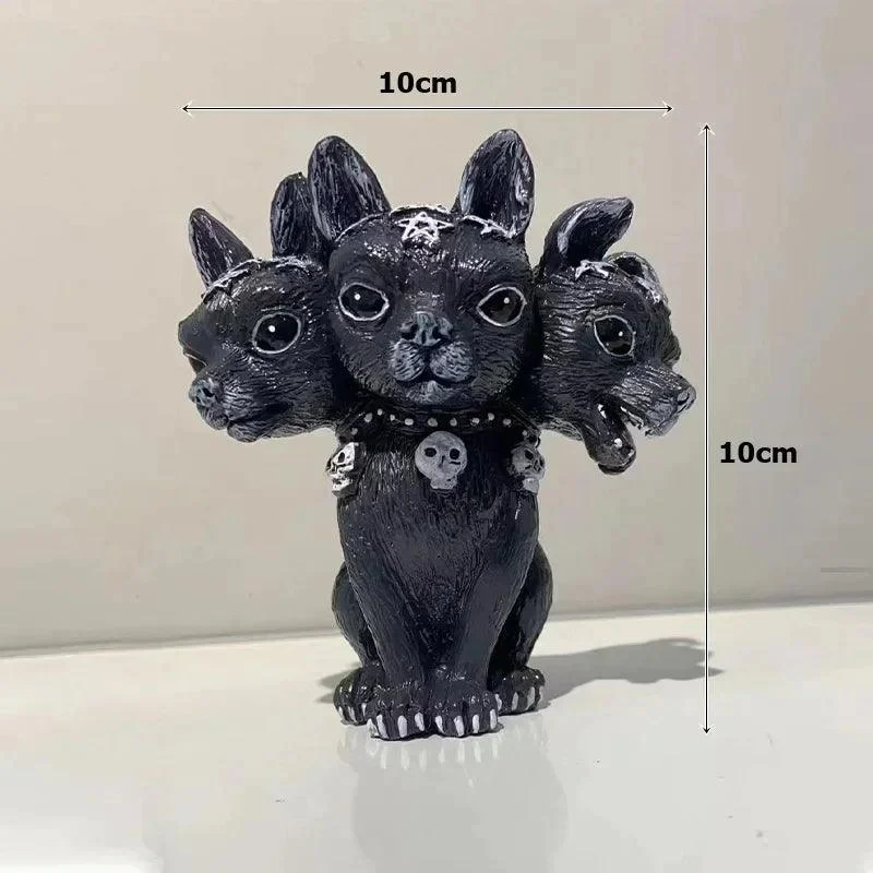 Gothic Cat Statue: Halloween Magic Decor Craft -