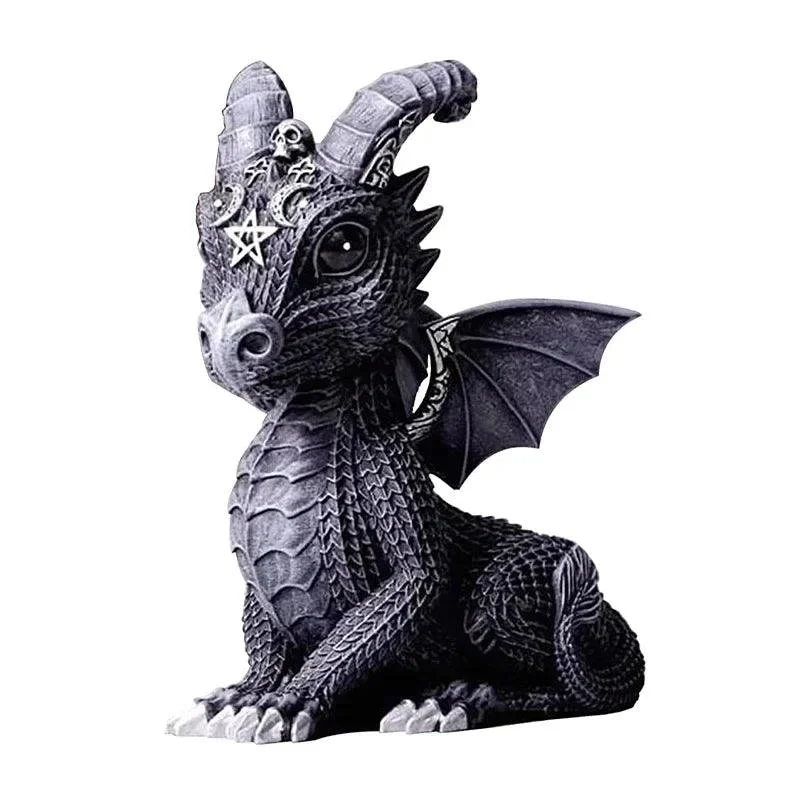 Gothic Cat Statue: Halloween Magic Decor Craft -