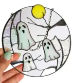 Gothic Horror Home Decoration Halloween Ghost Window Wall Hanging tag1