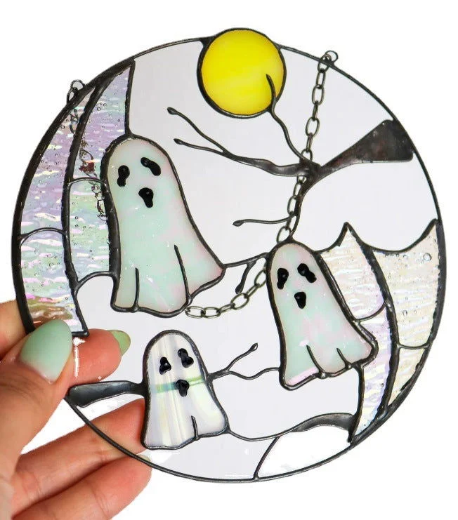 Gothic Horror Home Decoration Halloween Ghost Window Wall Hanging -  - #tag1#