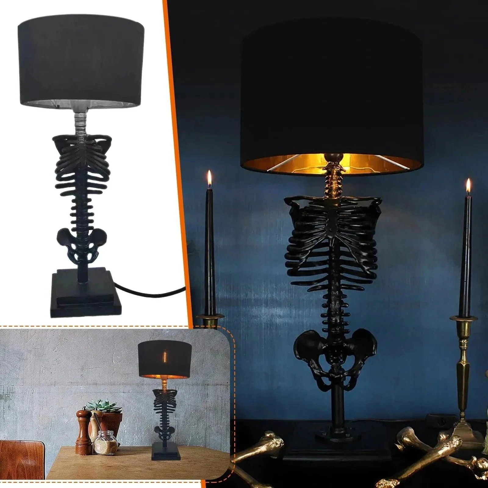 Gothic Skeleton Table Lamp -  - #tag1#