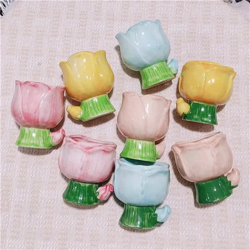 Gradient Tulip Flower Mug Cute Ceramic Cup