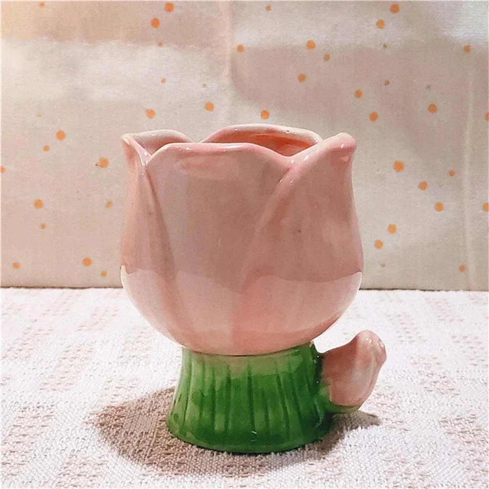 Gradient Tulip Flower Mug Cute Ceramic Cup -