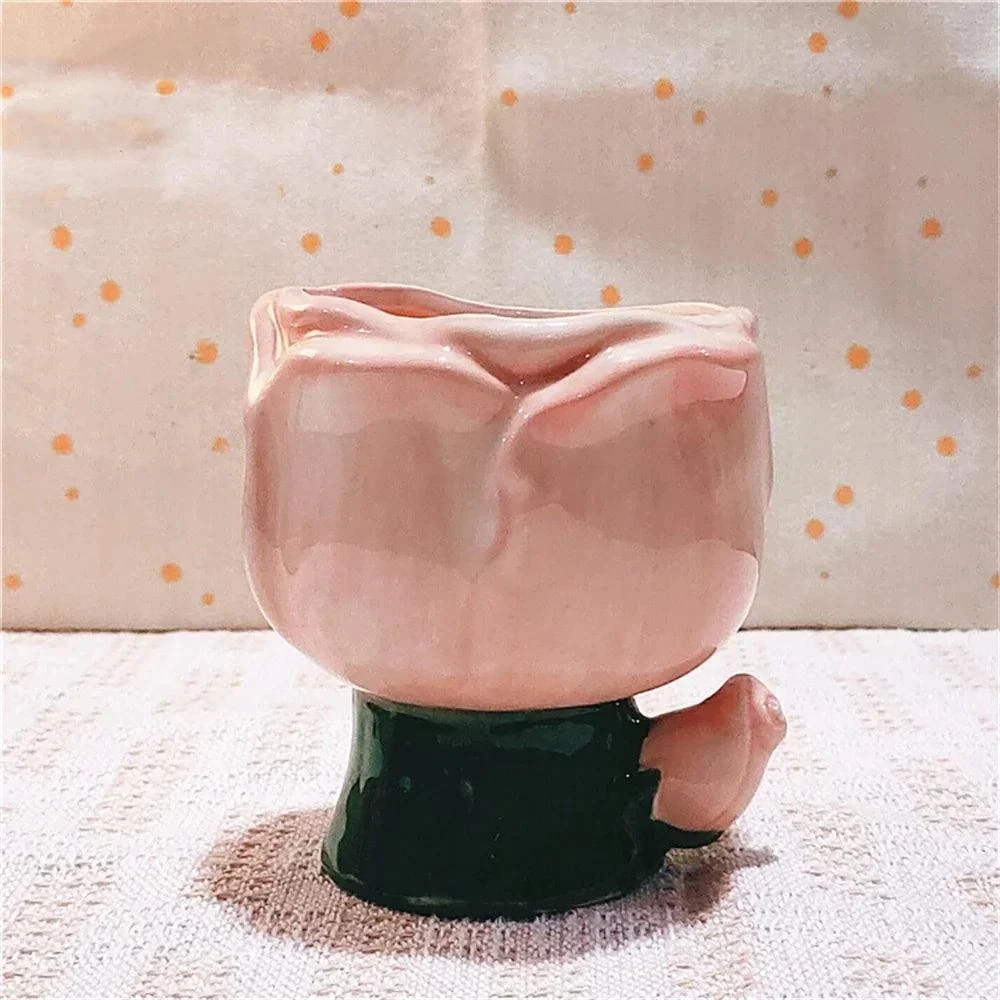 Gradient Tulip Flower Mug Cute Ceramic Cup -