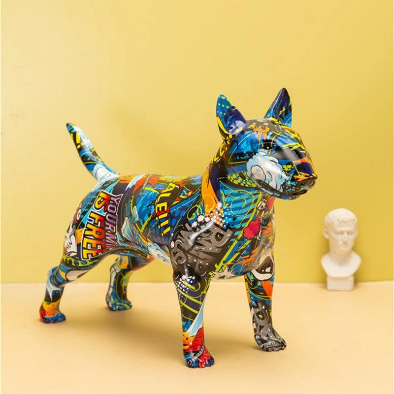 Graffiti Bull Terrier Statuette - Homeko