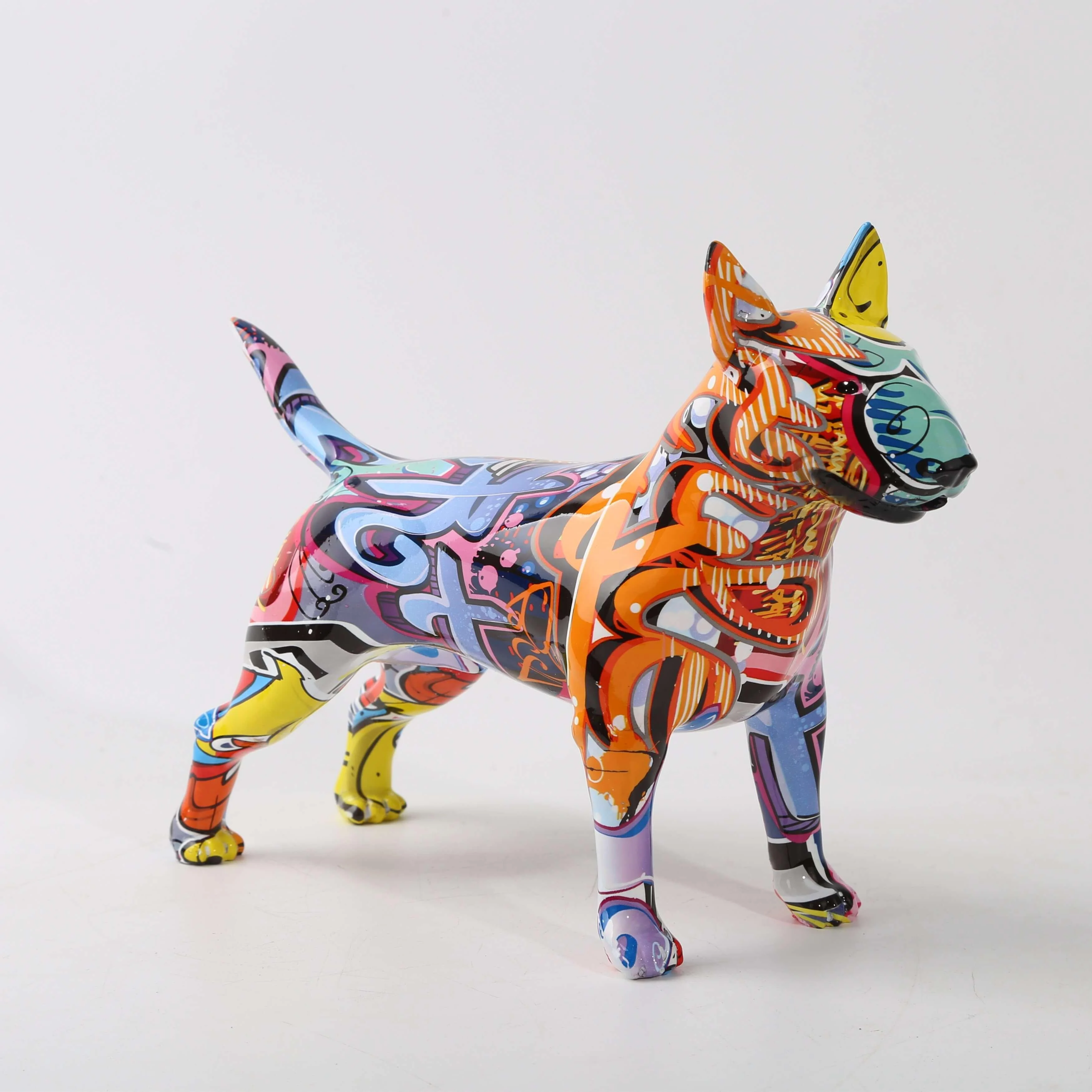 Graffiti Bull Terrier Statuette - Homeko