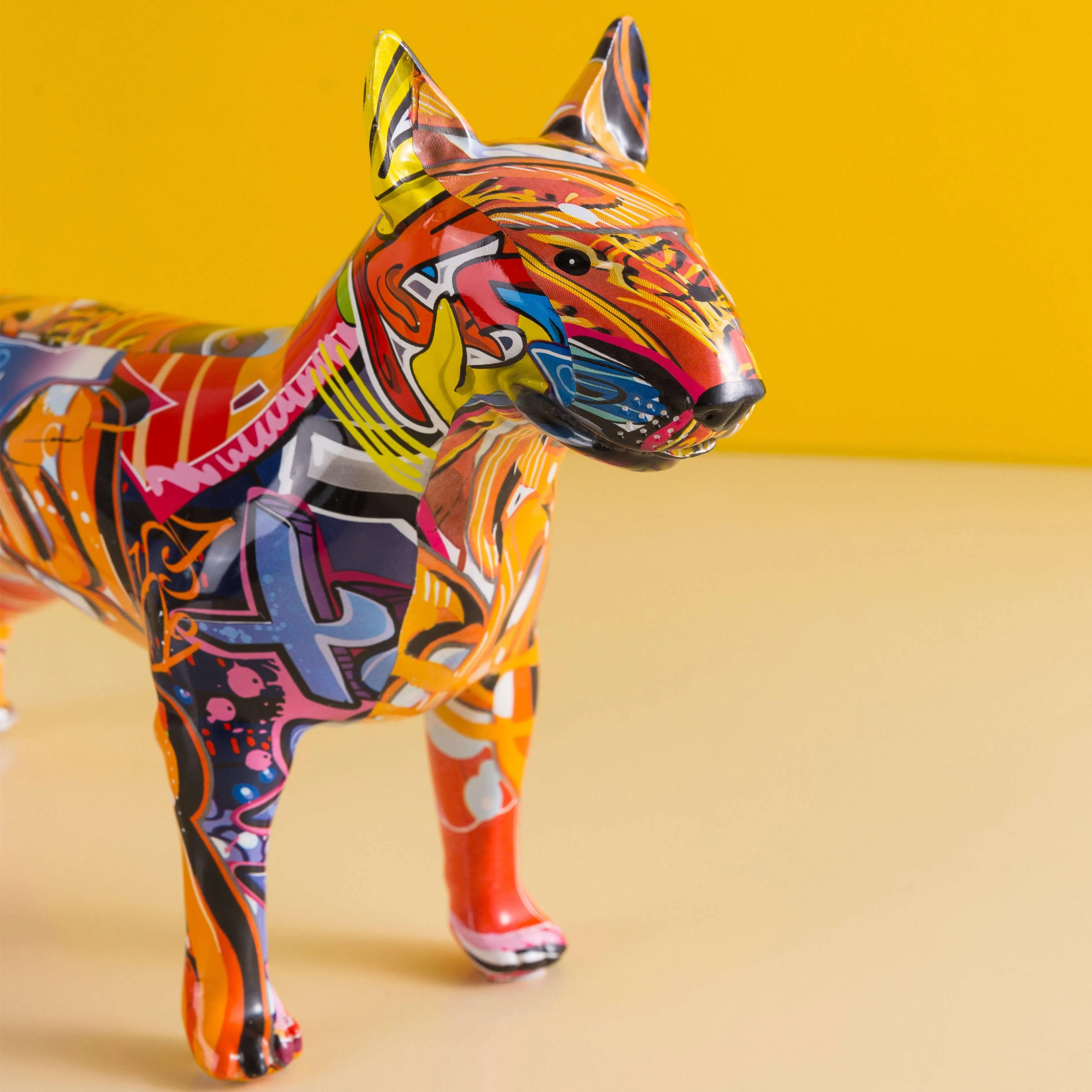 Graffiti Bull Terrier Statuette - Homeko