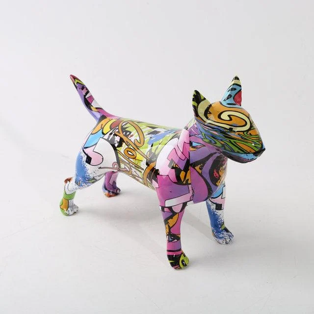 Graffiti Bull Terrier Statuette - Homeko