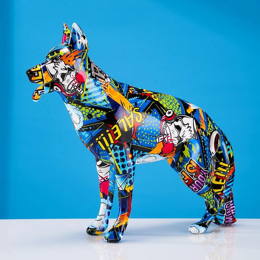 Graffiti Dog Statuette - Homeko