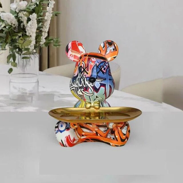 Graffiti Teddy Bear Tray - Homeko