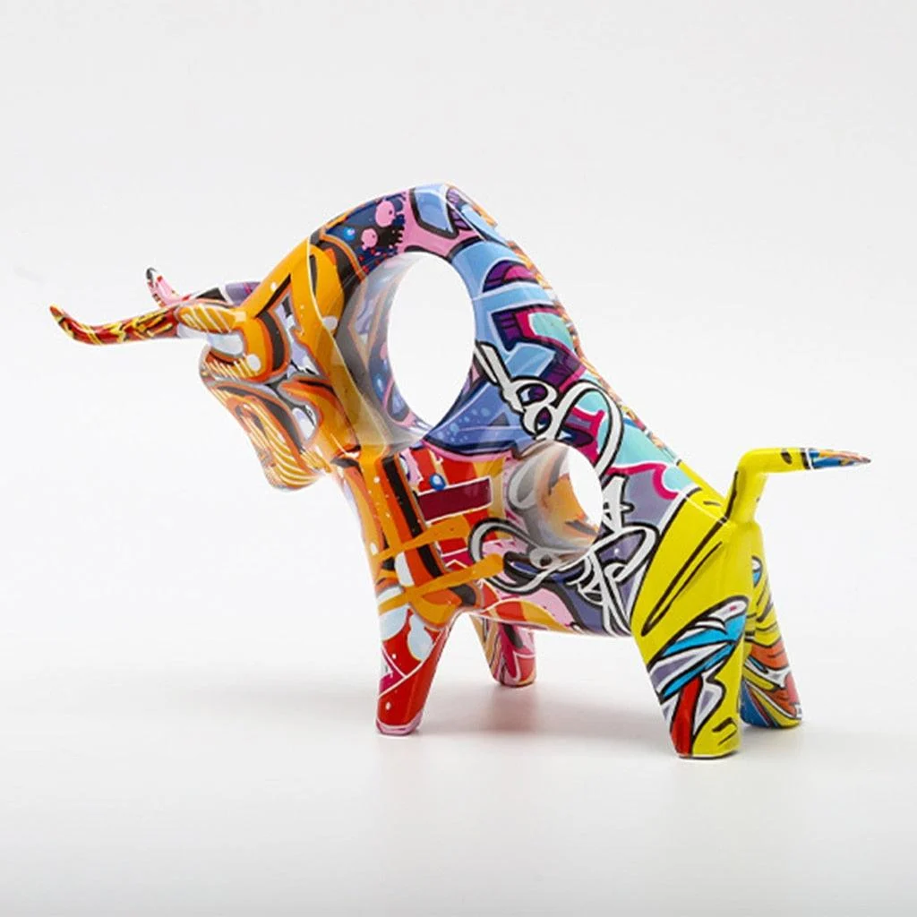 Graffiti Art Bull Sculpture -