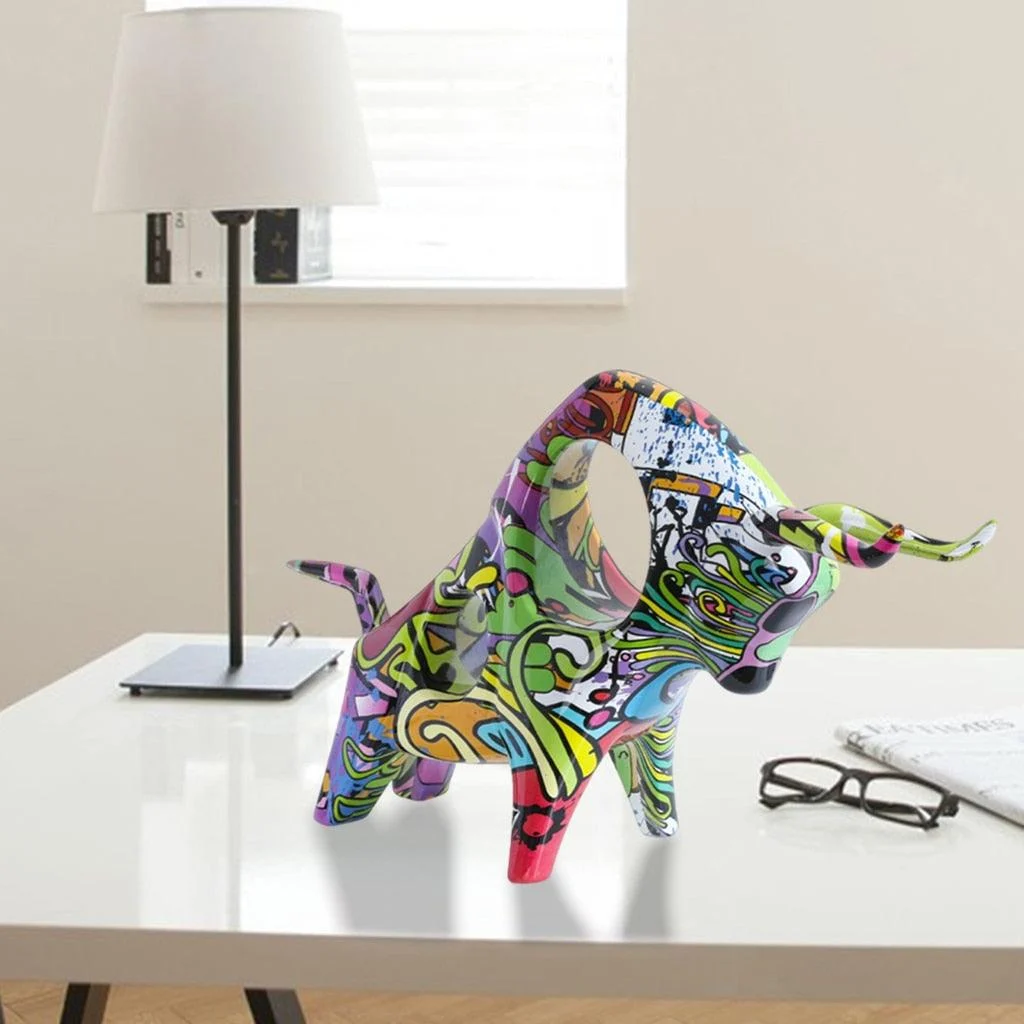 Graffiti Art Bull Sculpture -