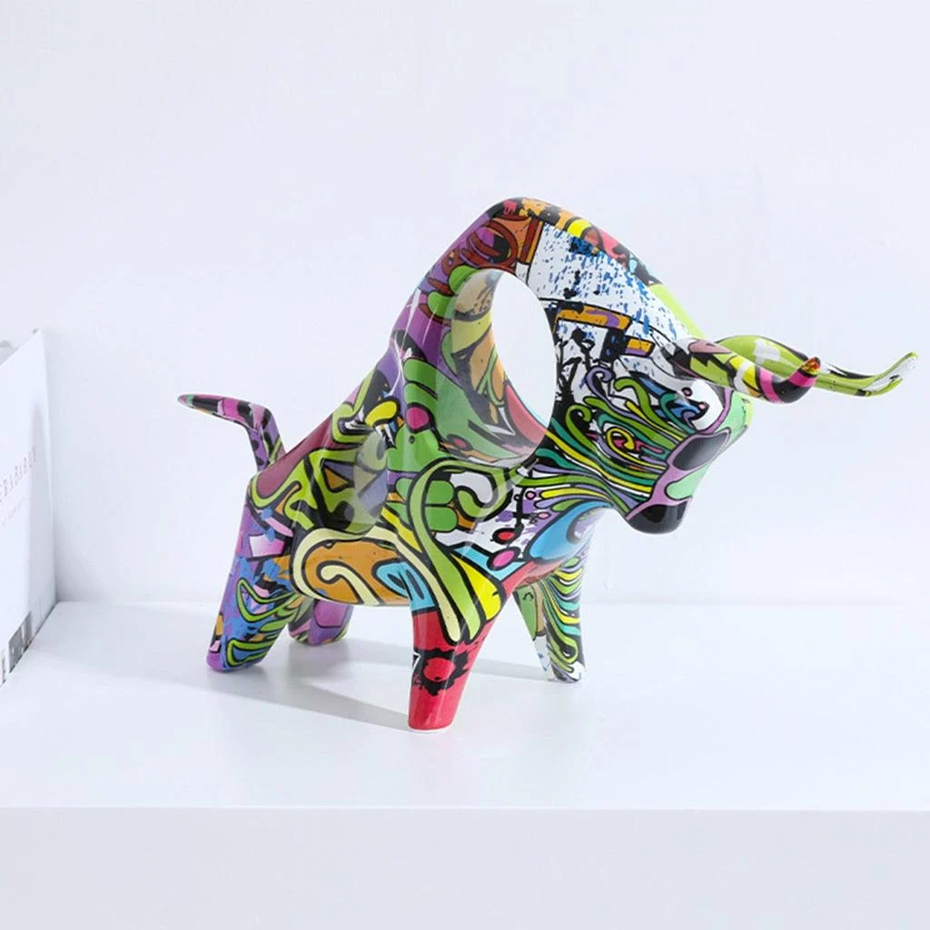 Graffiti Art Bull Sculpture -