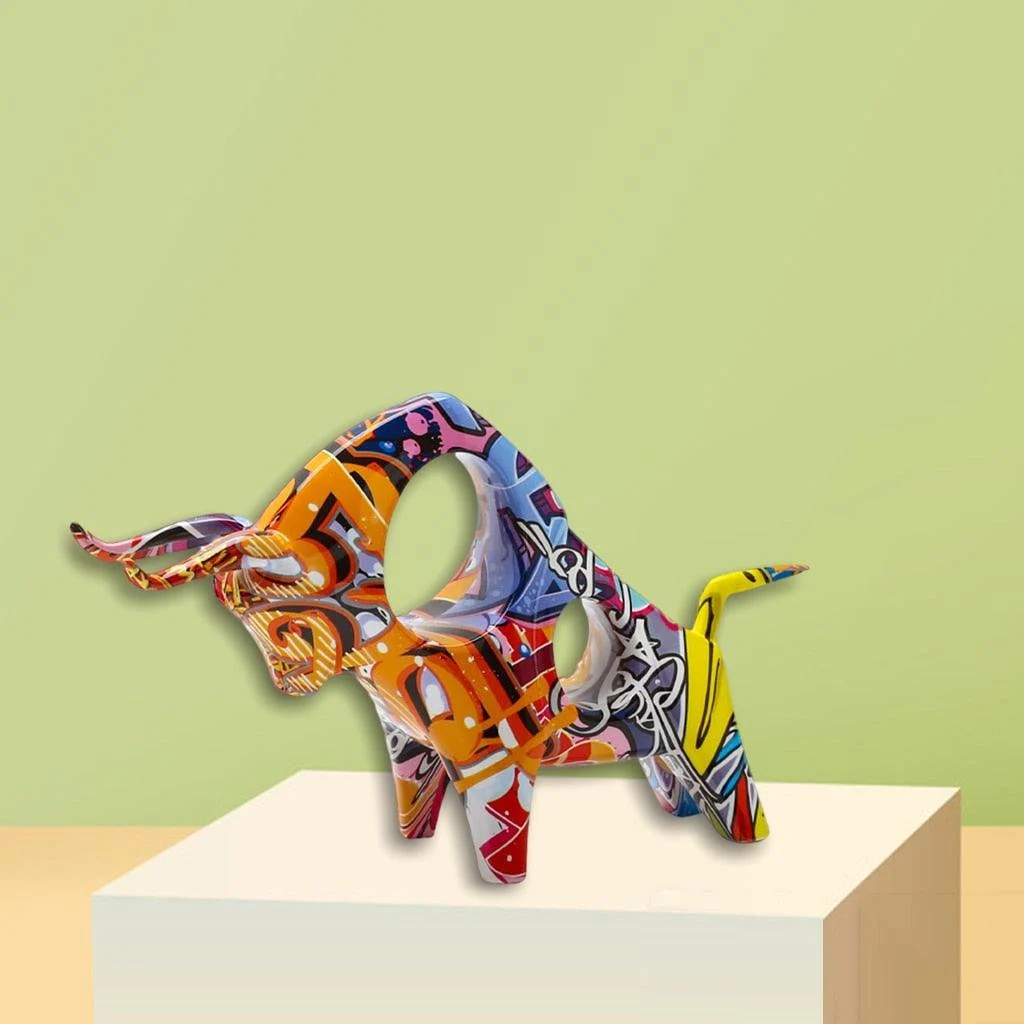 Graffiti Art Bull Sculpture -