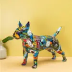 Graffiti Bullterrier Painted Sculptures and Statues Office Decor Resin Crafts
