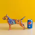 Graffiti Bullterrier Painted Sculptures and Statues Office Decor Resin Crafts