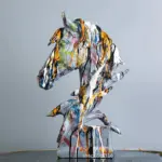 Graffiti Horse Head Statue