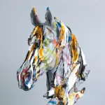 Graffiti Horse Head Statue