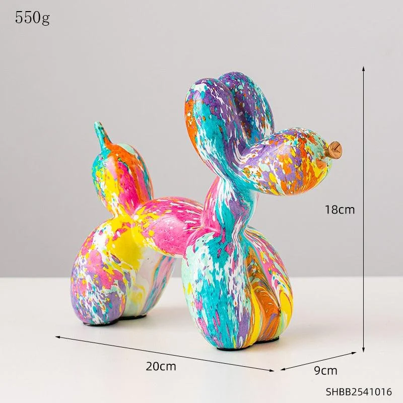 Graffiti Painted Balloons Dog Art Sculpture -