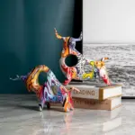 Graffiti Painted Cattle Animal Ox Statue