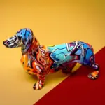 Graffiti Painted Dachshund Dog Sculpture