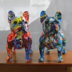 Graffiti Painted French Bulldog Dog Art Sculpture