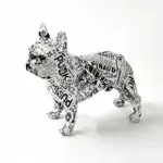 Graffiti Painted French Bulldog Dog Art Sculpture
