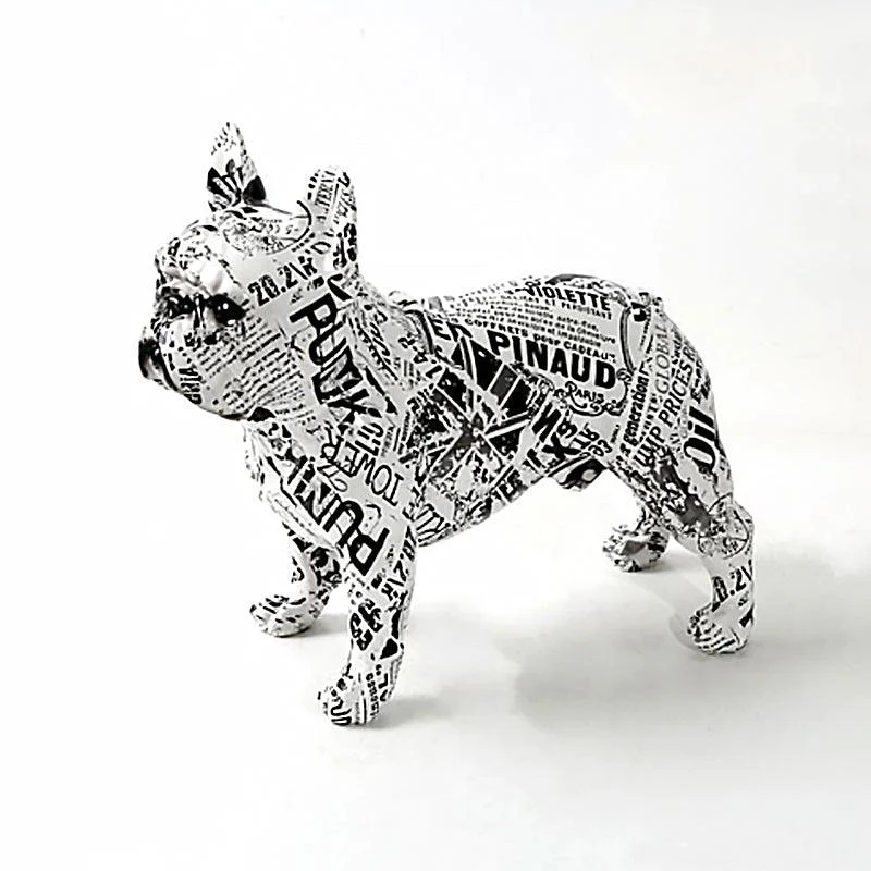 Graffiti Painted French Bulldog Dog Art Sculpture -