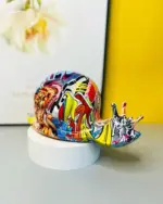 Graffiti Painted Snail Art Sculpture