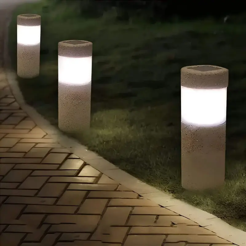 GranitGlanzSteinSaulenlampe EleganteAussenbeleuchtungfurGartenundTerrassexlumina