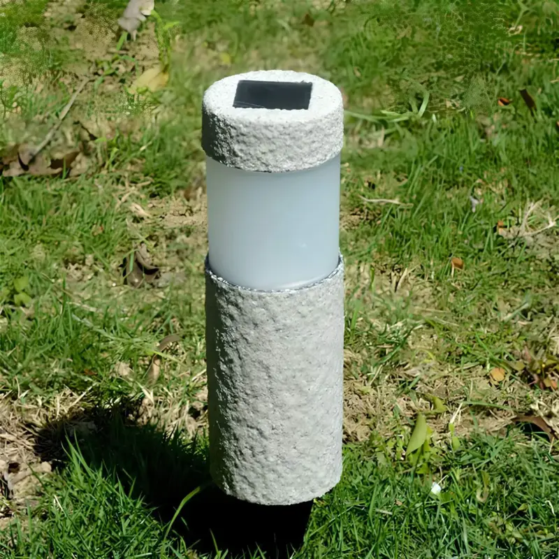 GranitGlanzSteinSaulenlampe EleganteAussenbeleuchtungfurGartenundTerrassexlumina4