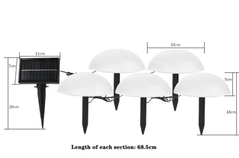 Grass Lamp SolarSphere Half Sphere Design Outdoor Waterproof 5 pieces tag1