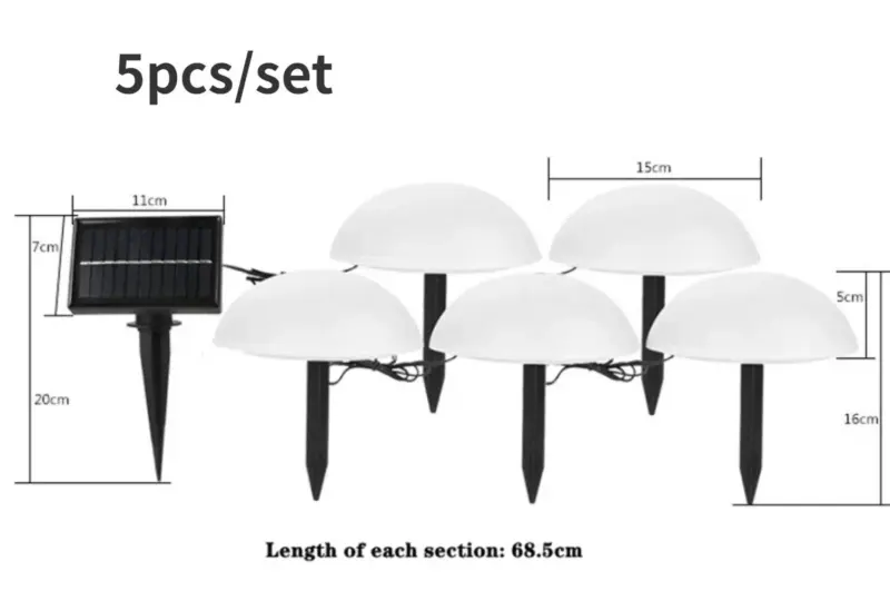 Grass Lamp SolarSphere Half Sphere Design Outdoor Waterproof 5 pieces tag1