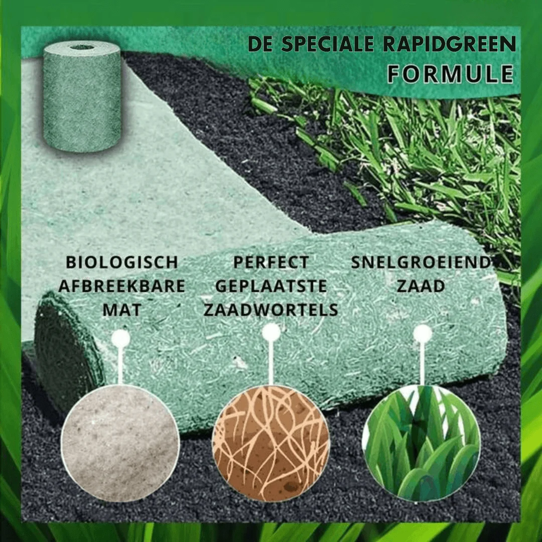 Grass Seed Mat - RapidGreen - Fast Growing - Easy Lawn Maintenance -  - #tag1#